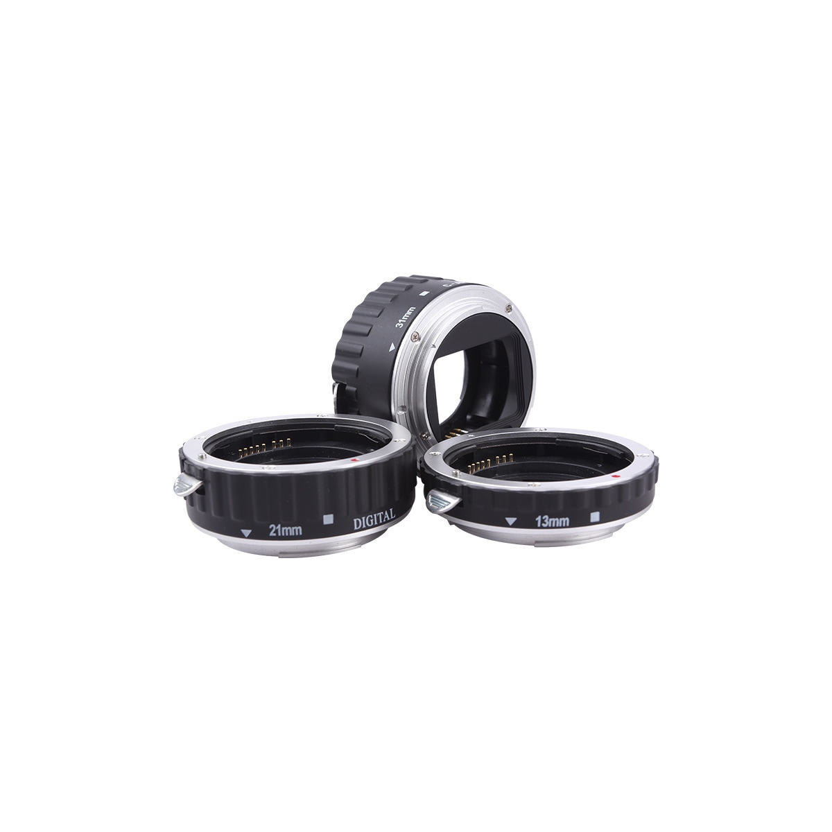 3 pakke 21 mm 31 mm 13 mm makro objektivringadapter for Canon EOS DSLR-kameraer Sølv