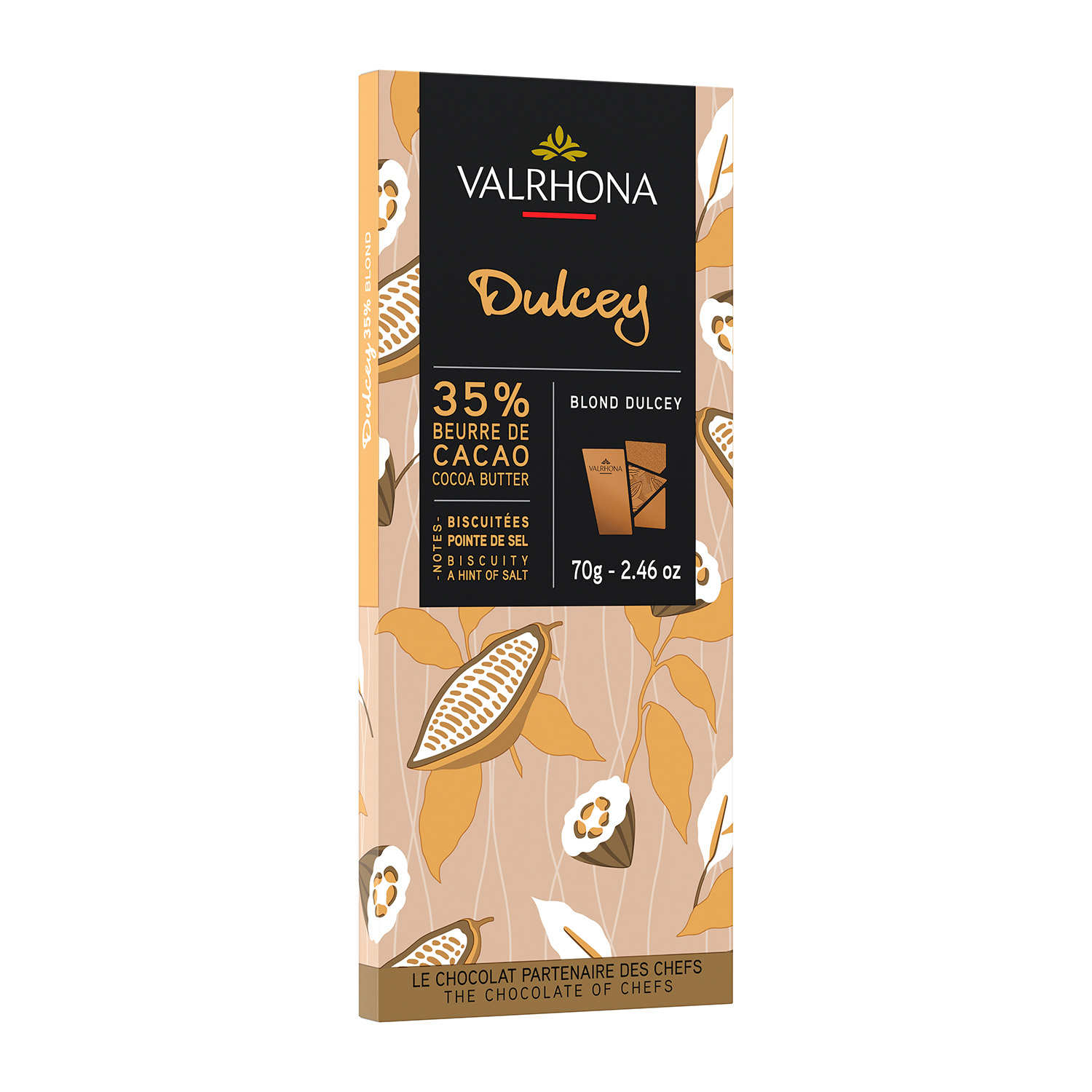 Tablette de chocolat blond Dulcey Valrhona 35%