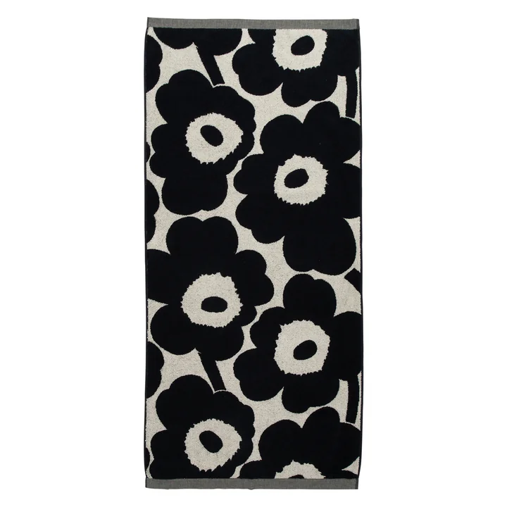 Marimekko - Unikko Badetuch 70 x 150 cm, baumwollweiss / dunkelblau