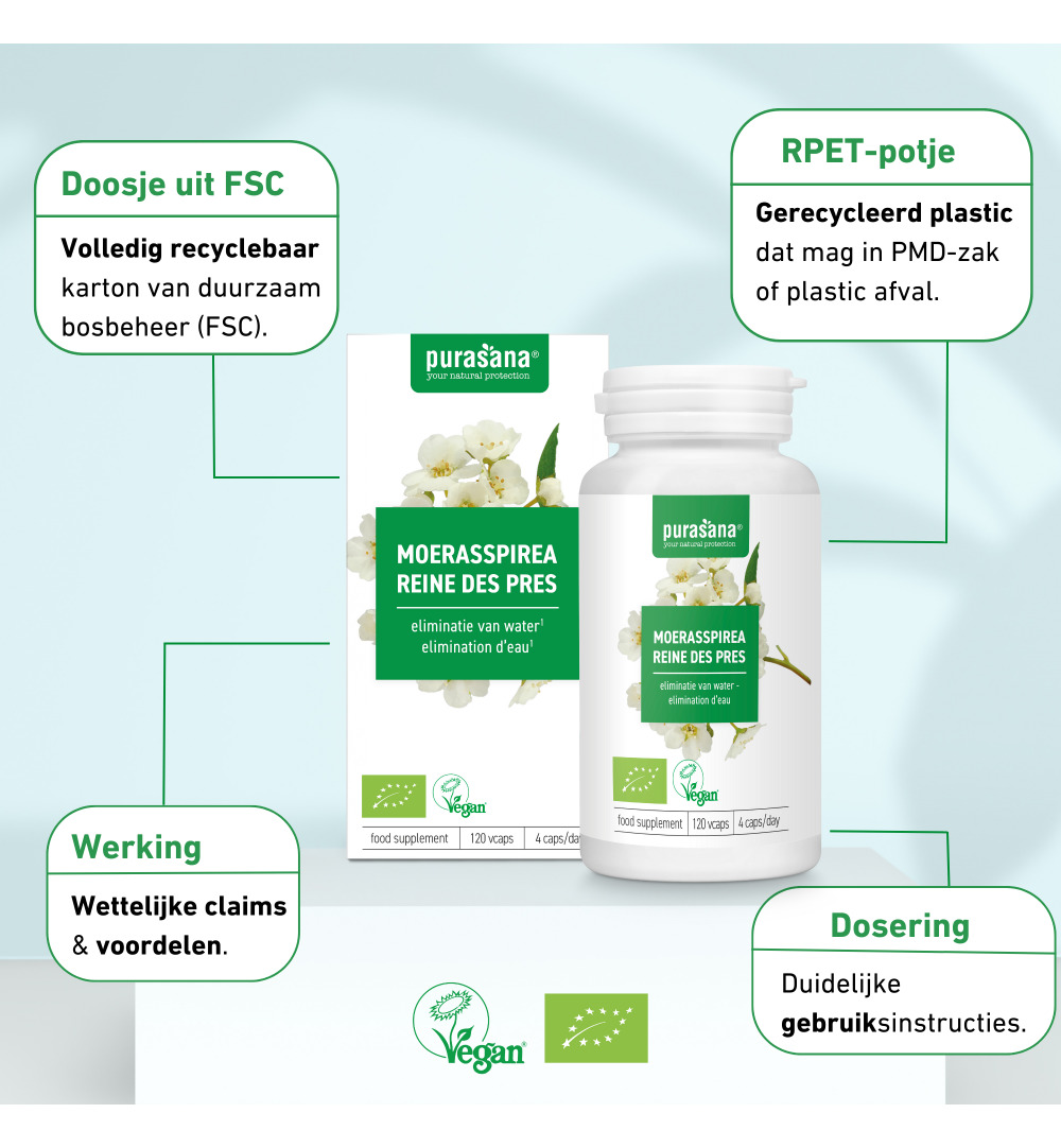 Purasana Moerasspirea/Reine Des Pres Vegan Bio (120 vega capsules)