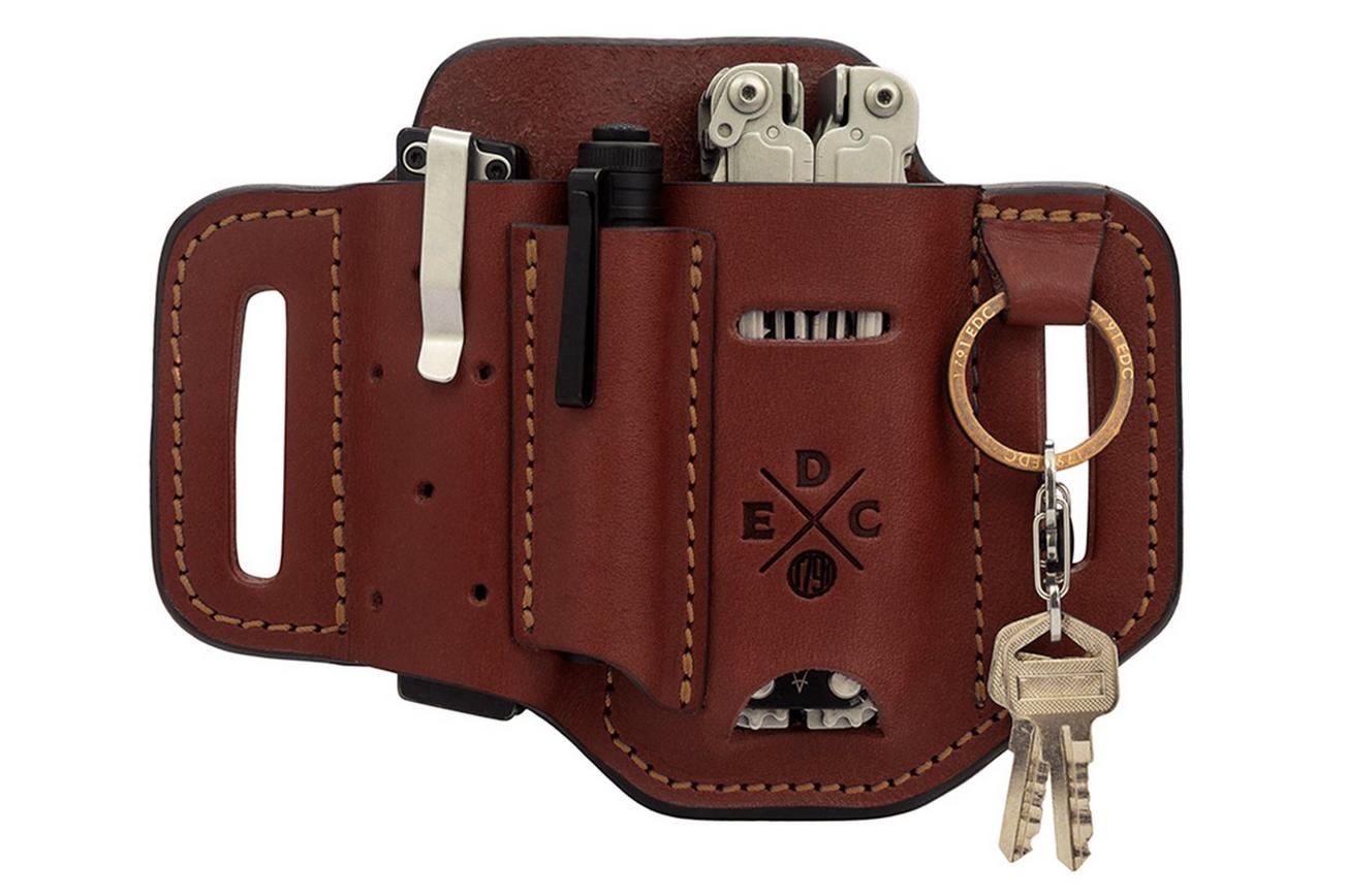 1791 EDC Heavy Duty Easy-Slide Small Flex Tool Organizer EDC-HD-ES-SF-CHN-A Chestnut, lederen riemholster