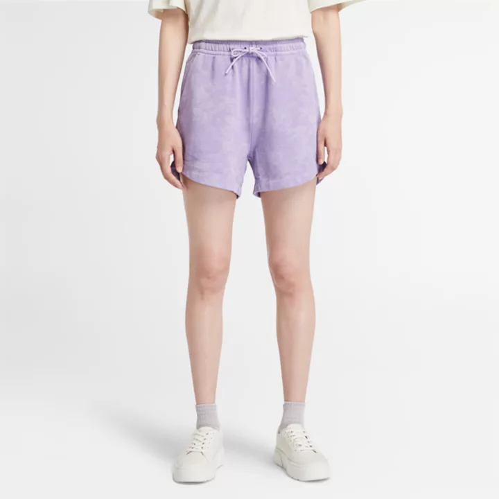 Short de survêtement tie & dye saisonnier pour femme en violet