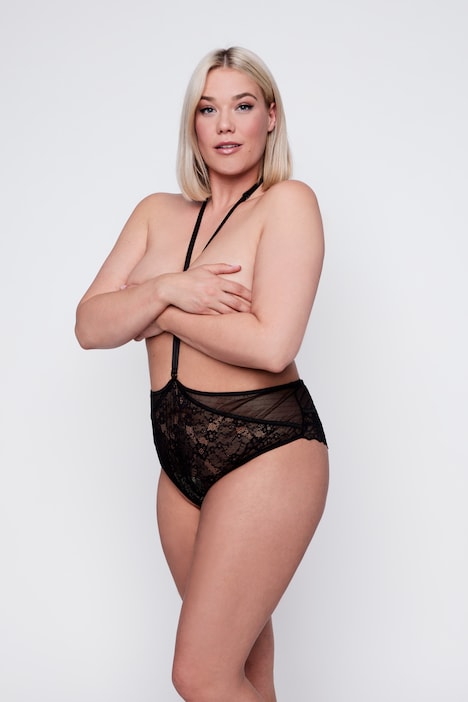 Brazilian-Slip, Spitze, Straps, Ouvert-Öffnung