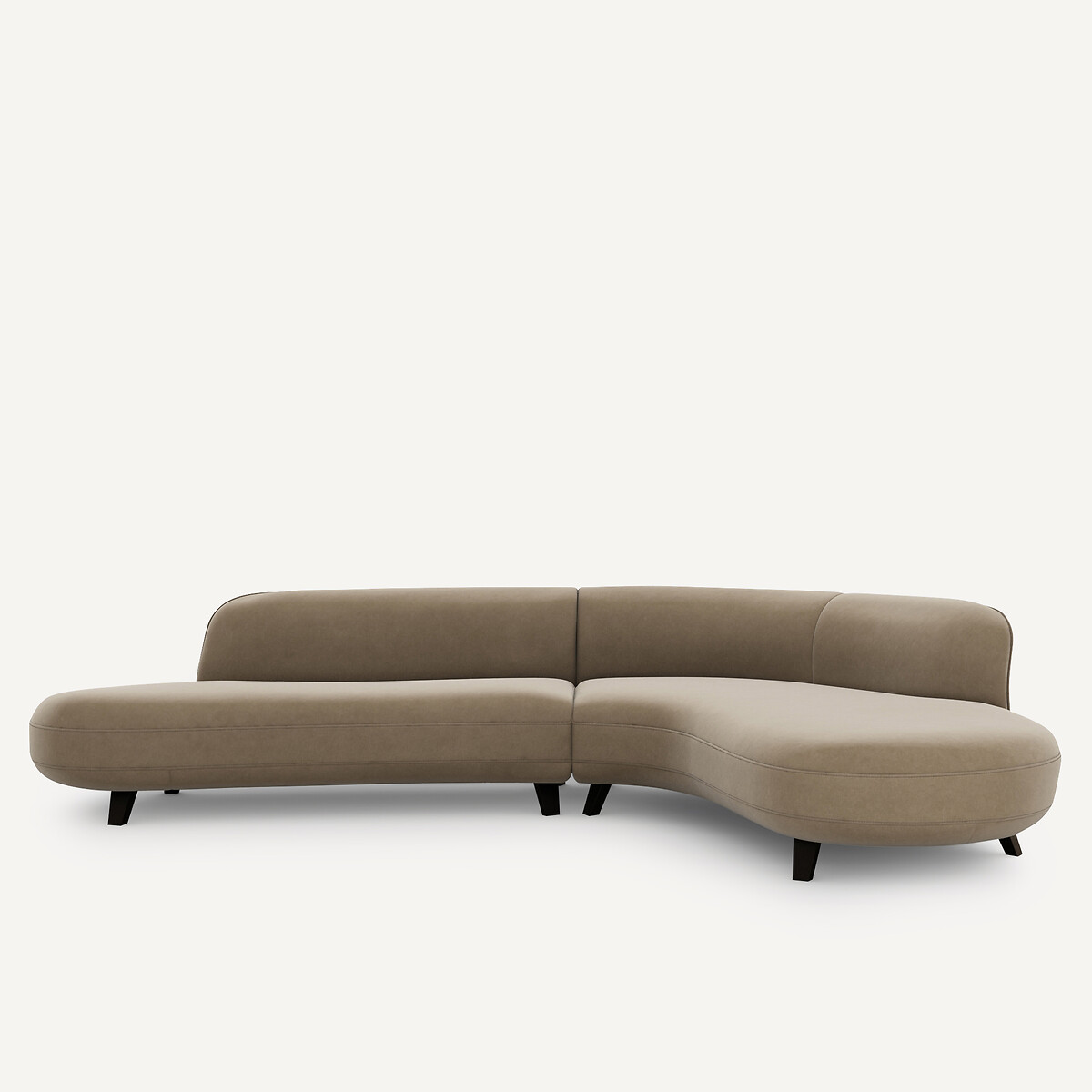 AM.PM<br>Sofá de canto em veludo, design Rosebury E.Gallina