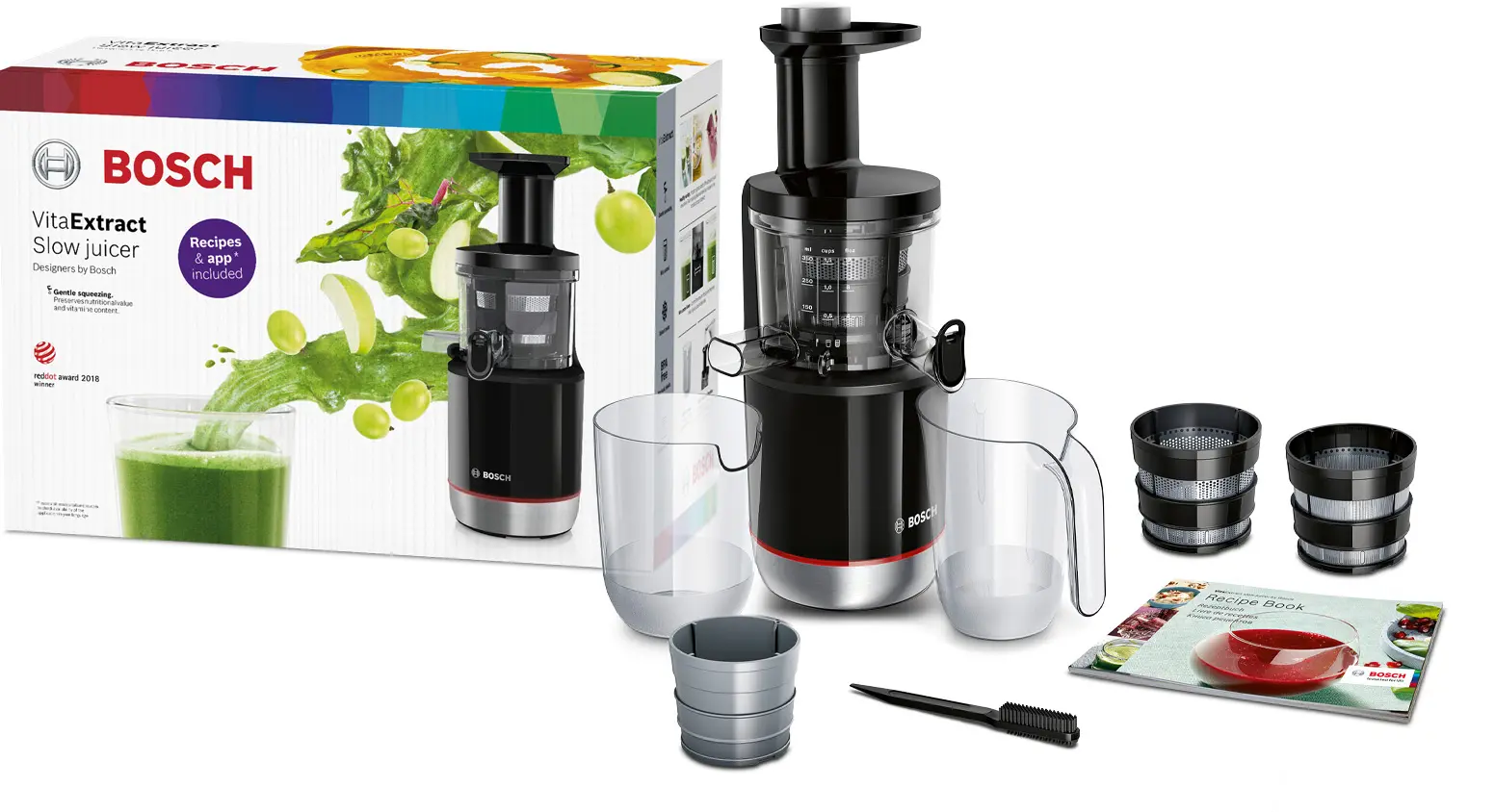Slowjuicer VitaExtract 150 W Zwart, RVS MESM731M