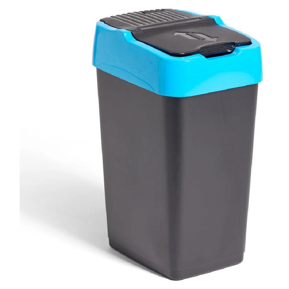 Poubelle de tri pour papier 18L plastique bleu et noir