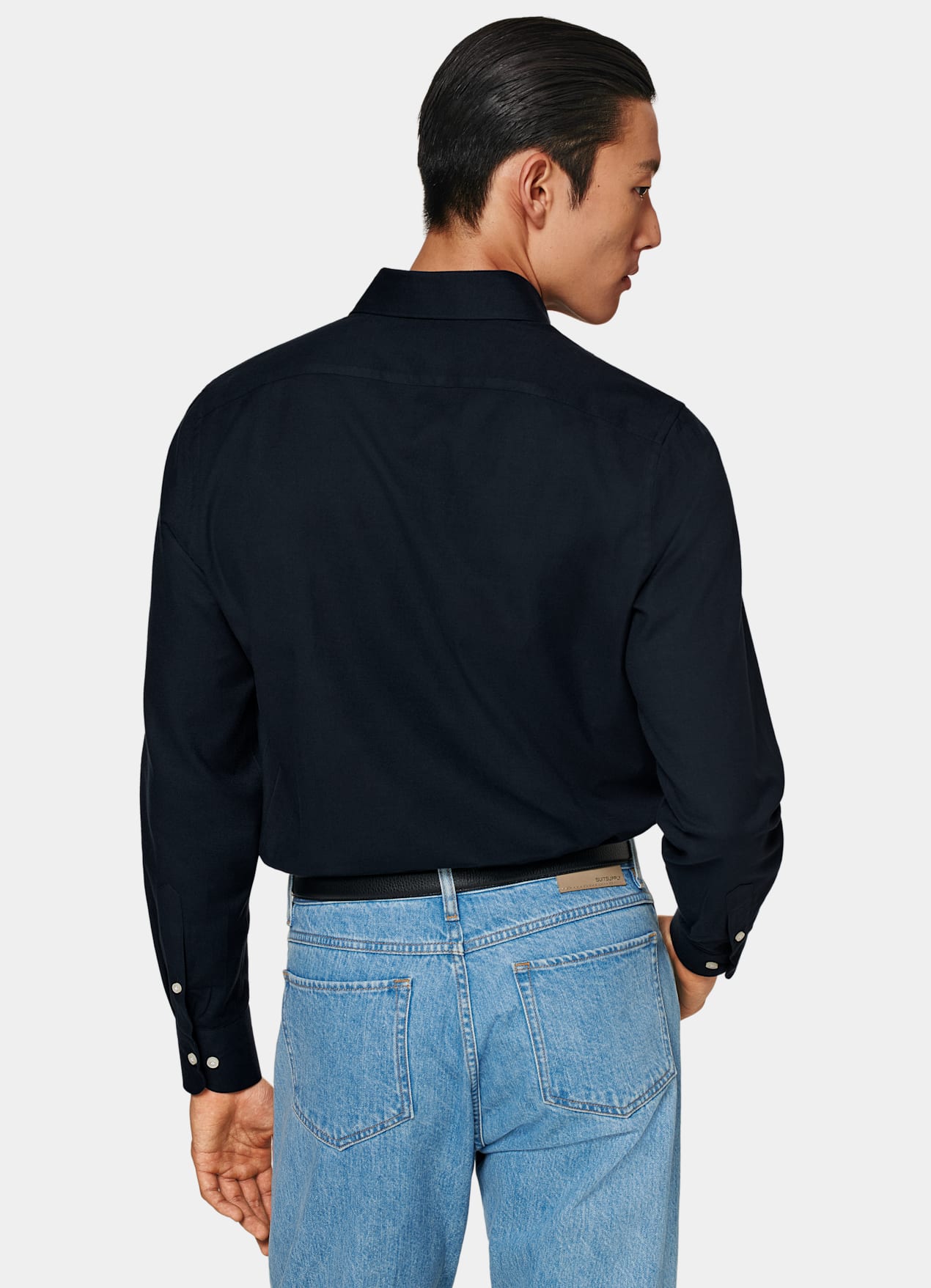 Chemise coupe ajustée bleu marine