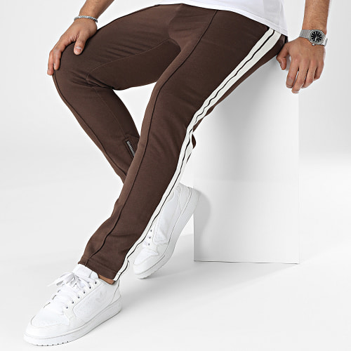 Pantalon Jogging A Bandes Marron