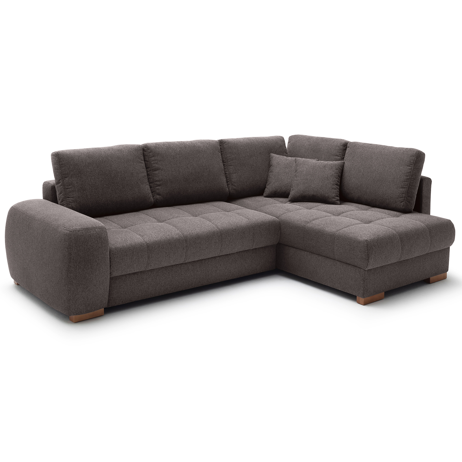 Ecksofa - rock - Boxspringfederung - Liegefunktion - Holzfüße
