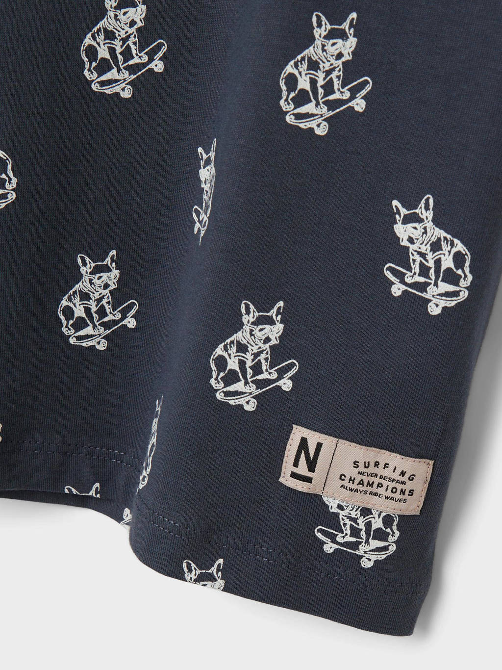 NAME IT T-shirt NKMDOMAT met all over print donkerblauw/wit