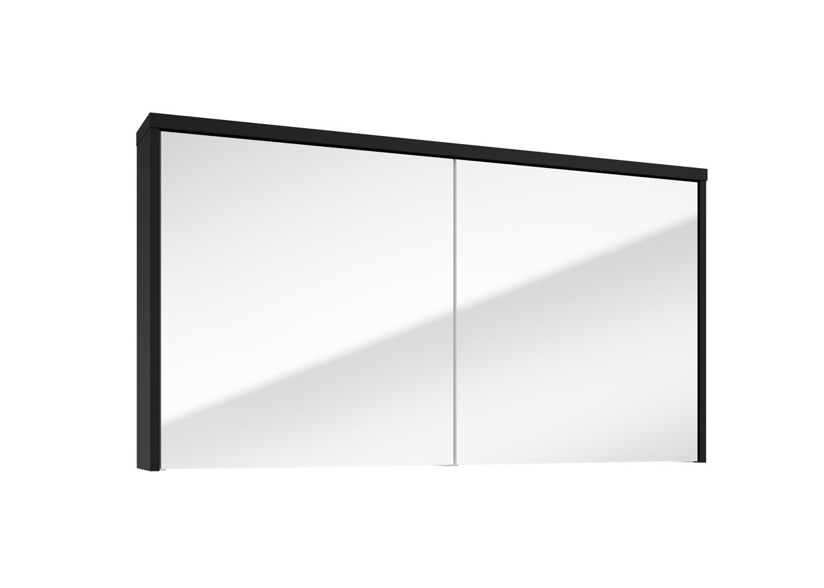 Fontana Basic spiegelkast 117cm met 2 deuren zwart mat
