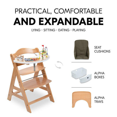 Chaise haute Alpha Newborn Set Pre Nature Grey - HAUCK