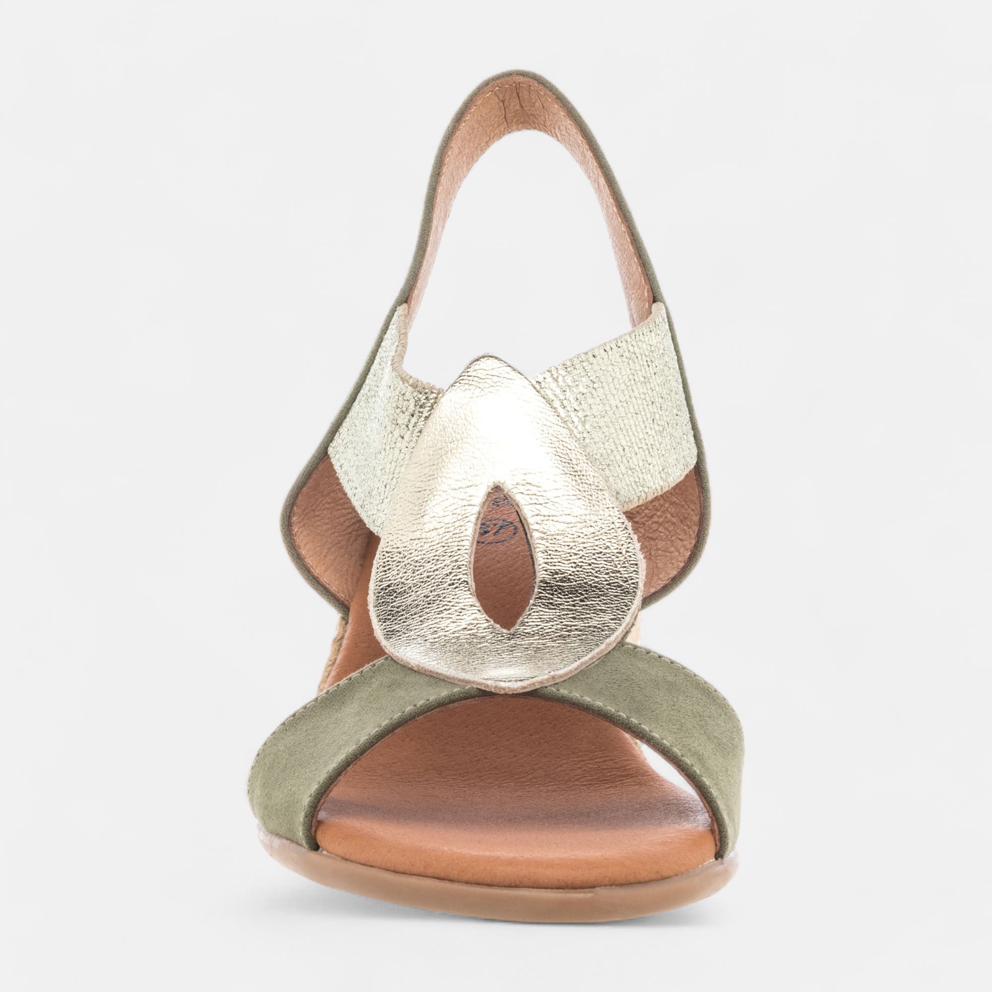 Espadrilles à talon compensé Femme kaki