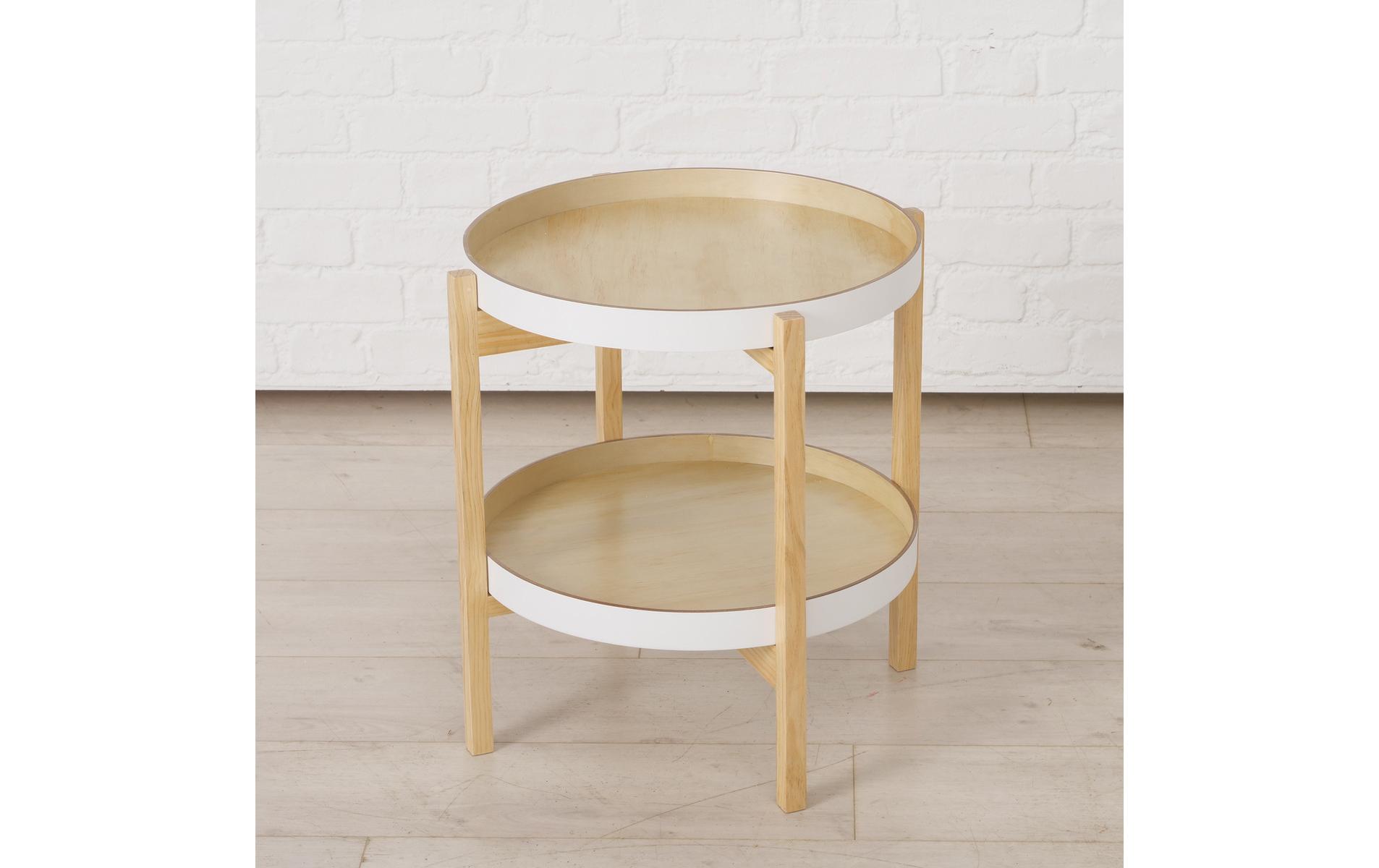 Beistelltisch Dragan 50 x 51 cm, Beige/WeissBeistelltisch aus Holz