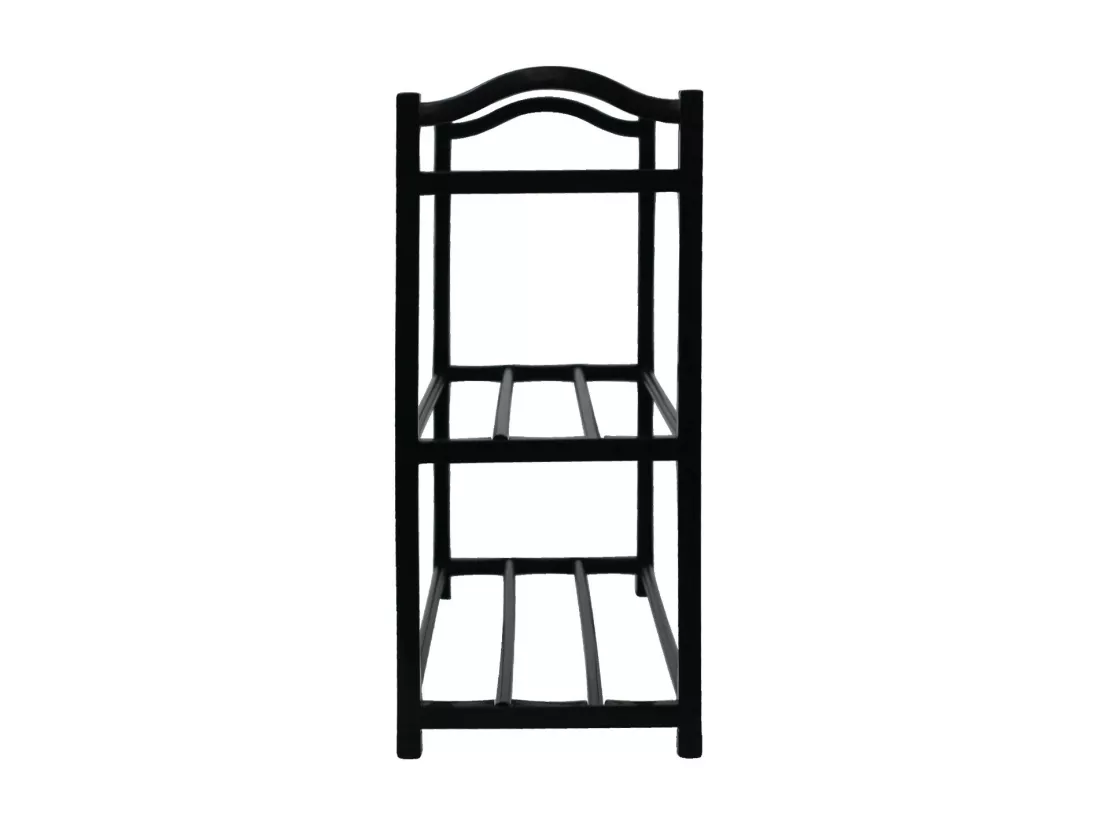 Etagère à Chaussures 3 Etagères Zip Noir 62,5x19x44cm Thinia Home