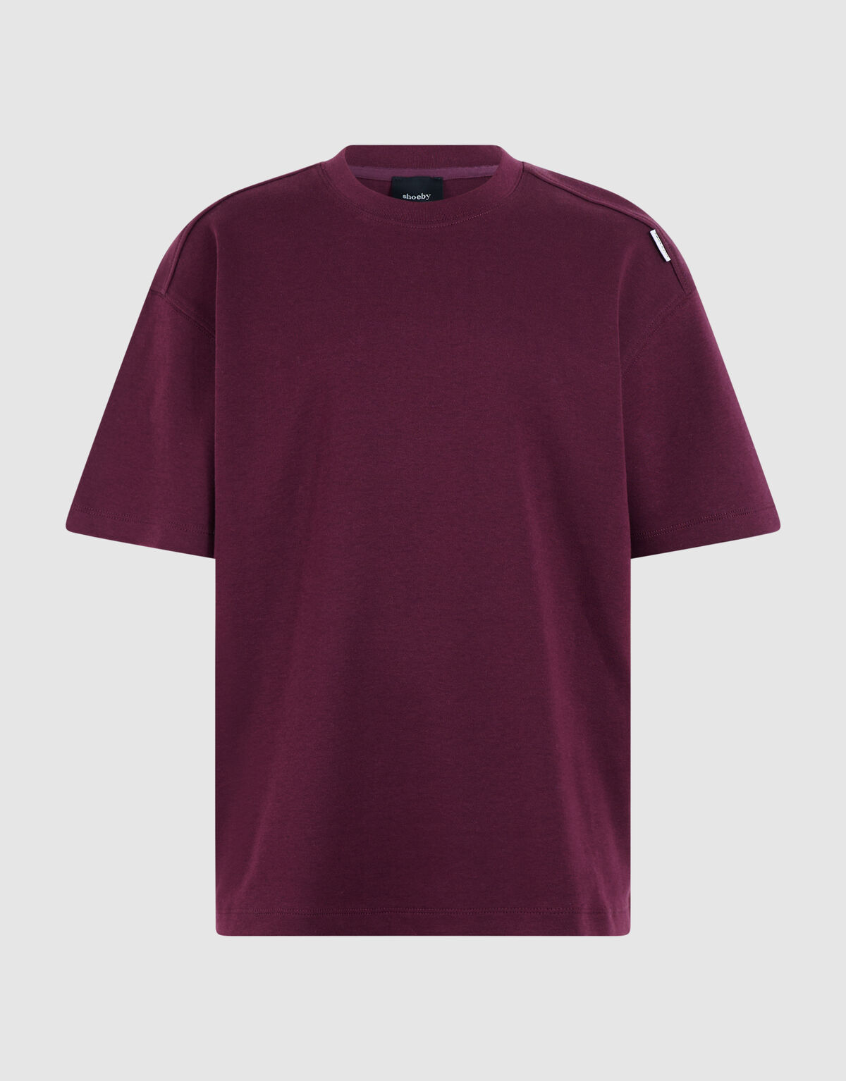 Basis Label T-shirt Donkerrood