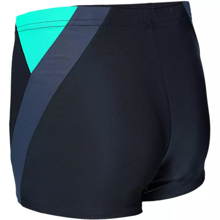Aquarti Jungen Badehose Gestreift mit Motiven grüngrau