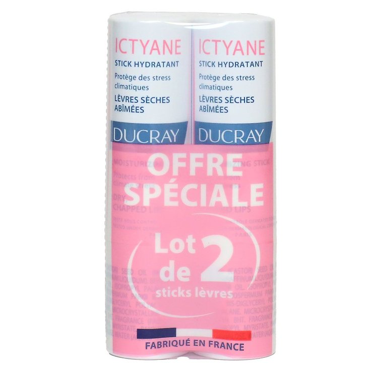 Ictyane stick lèvres hydratant lèvres sèches 2x3g