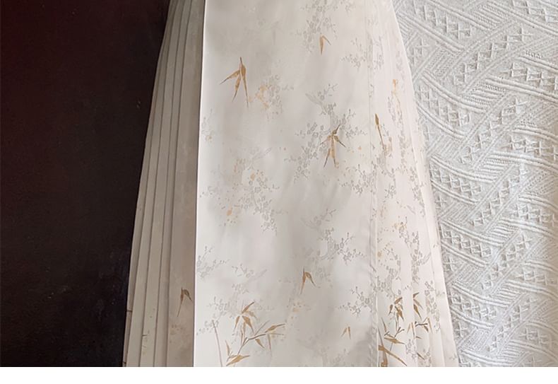 Francoix - Bloemen Hanfu Blouse / Maxi Rok / Set