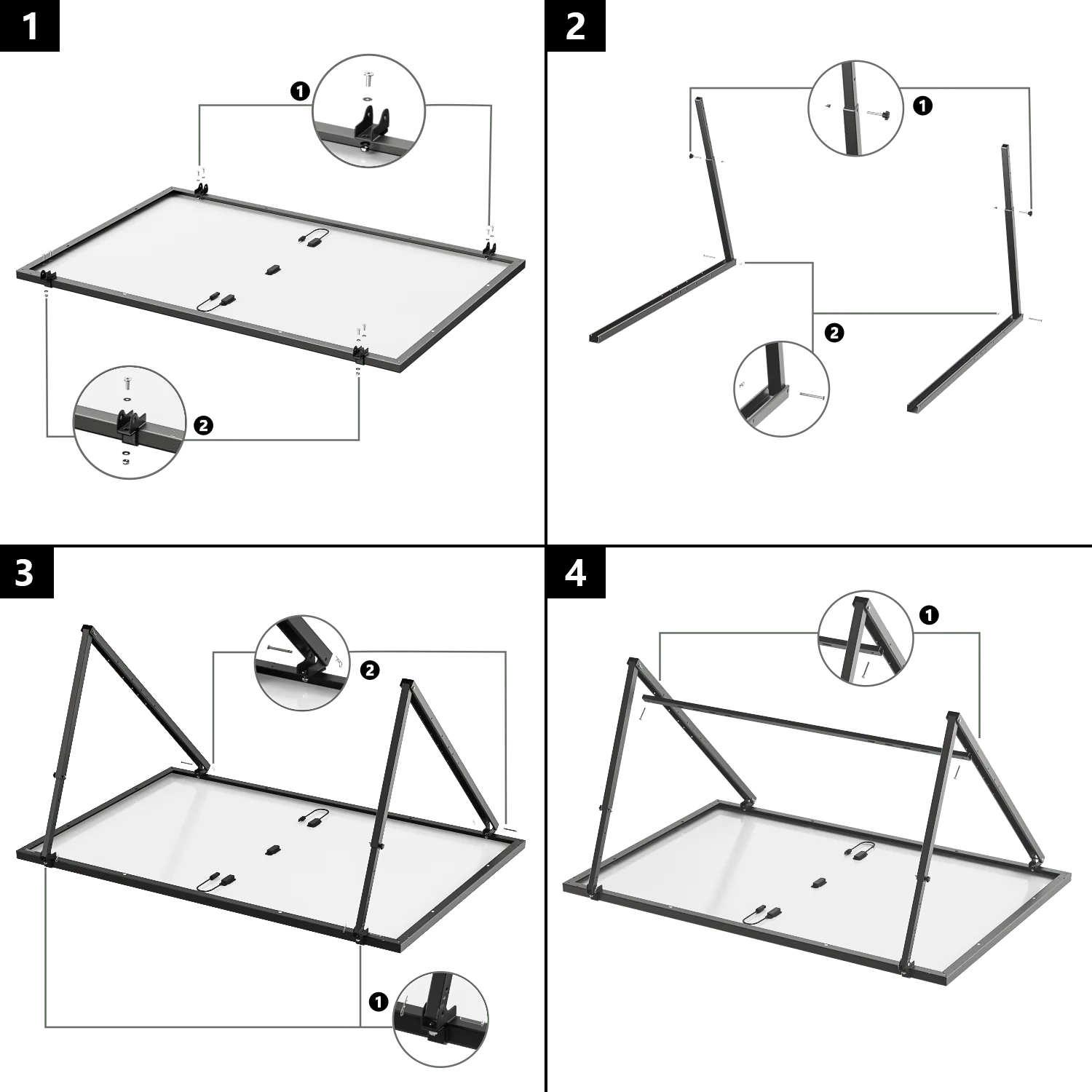 EcoFlow Halterung für Solarpanele, verstellbar, hängend und stehend