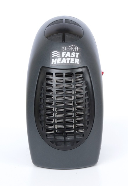 (16x15.5cm) Fast Heater Mini Heizung Steckdosen Konvektor Ofen Heizlüfter (VVAVACIND0385) - Schwarz