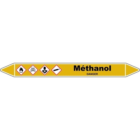 Marqueur tuyauterie - Méthanol gaz vinyle lam. - NFX 08-105