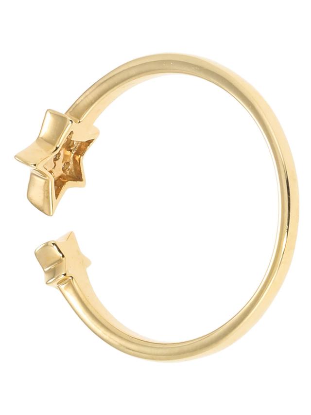 Sternchen-Ring, 6 Brillanten, 0,06 ct., Silber 925, vergoldet