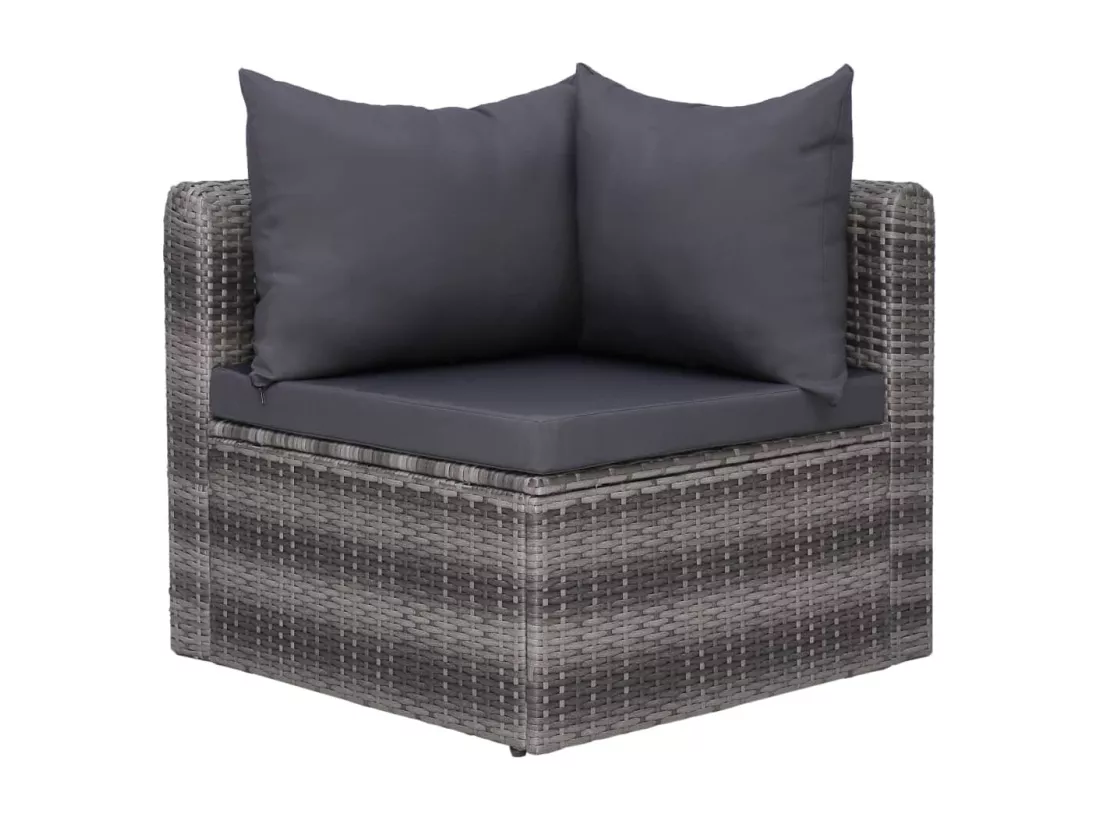 Salon de jardin 7 pcs et coussins et oreillers Résine tressée