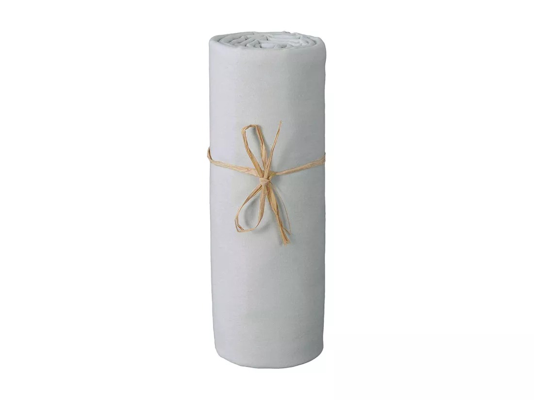 Drap housse bébé jersey bio gris perle 60x120