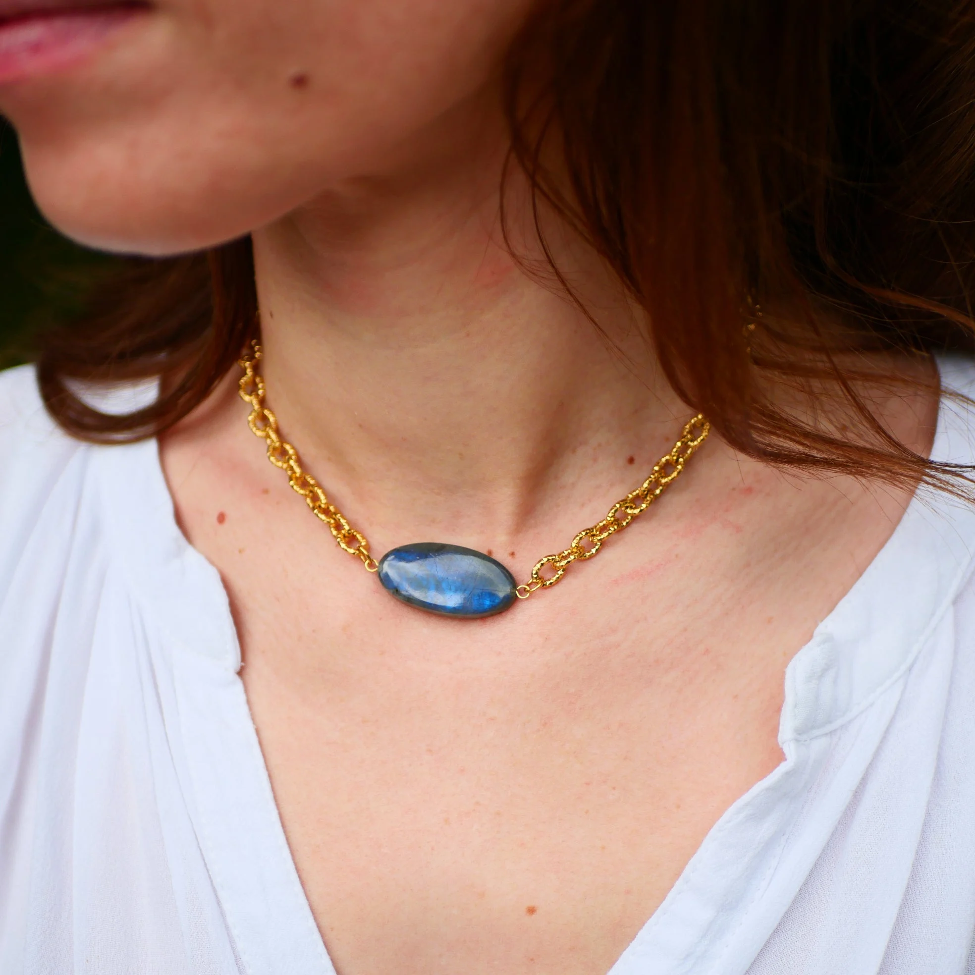 APARAJITA - Collier labradorite | Gris