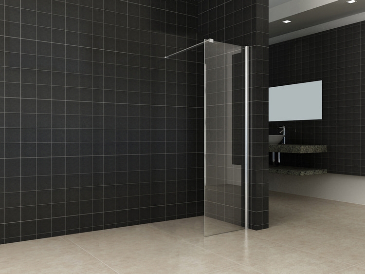 Douchecabine met deur en vaste wand samenstellen