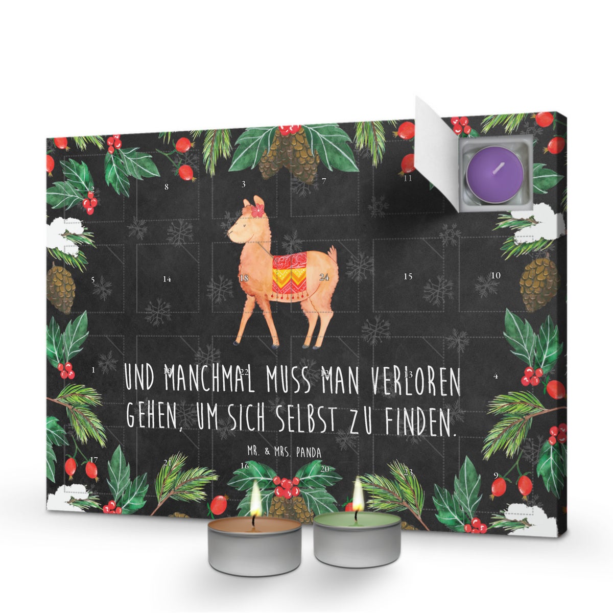 Mr. & Mrs. Panda Geurkaars Adventskalender Alpaca Pride - Zwart