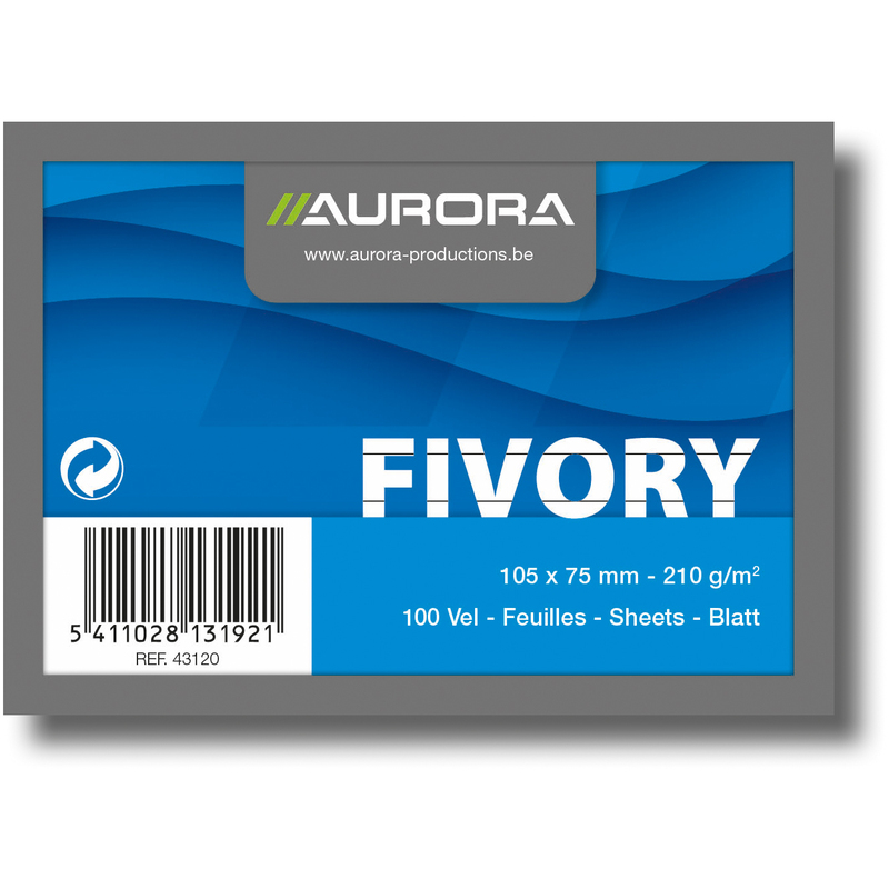 Aurora Karteikarten Fivory, A7, liniert, weiss