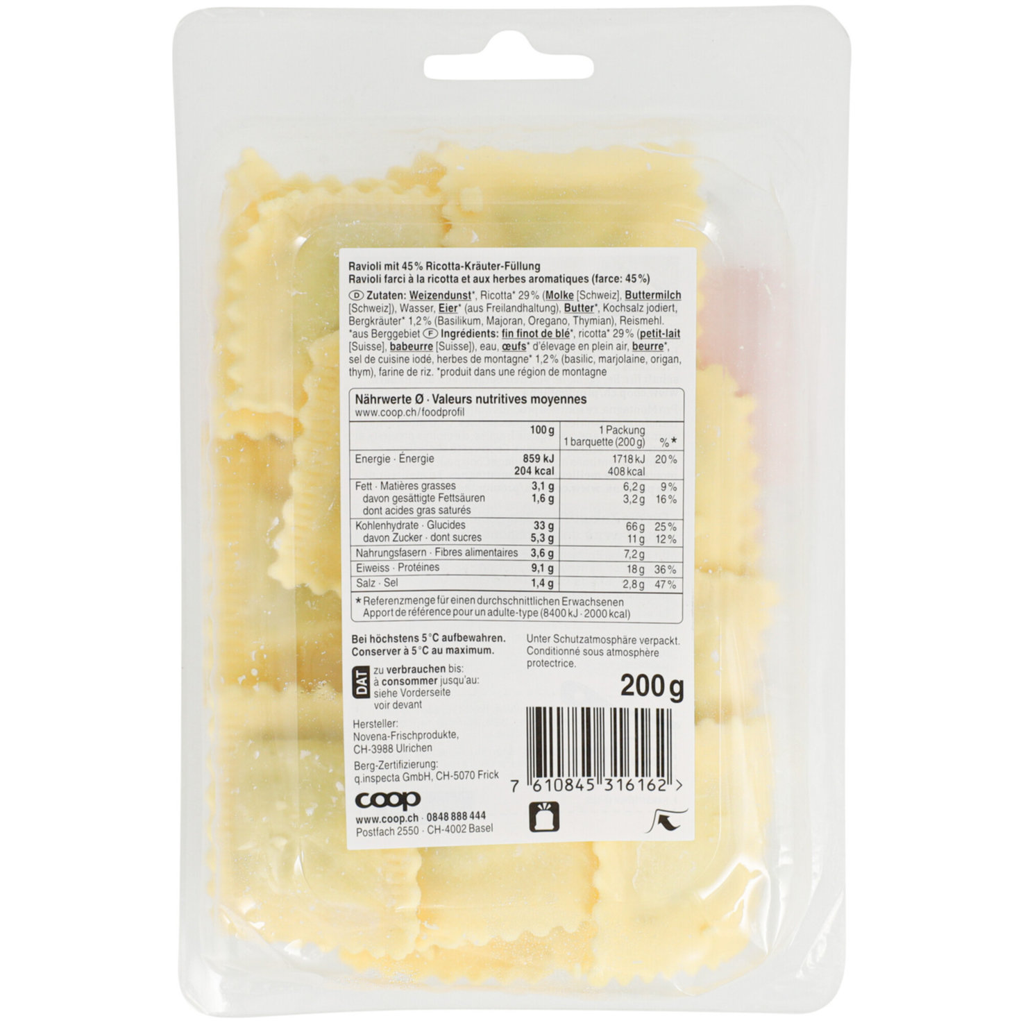 Pro Montagna Bergkräuter Ravioli