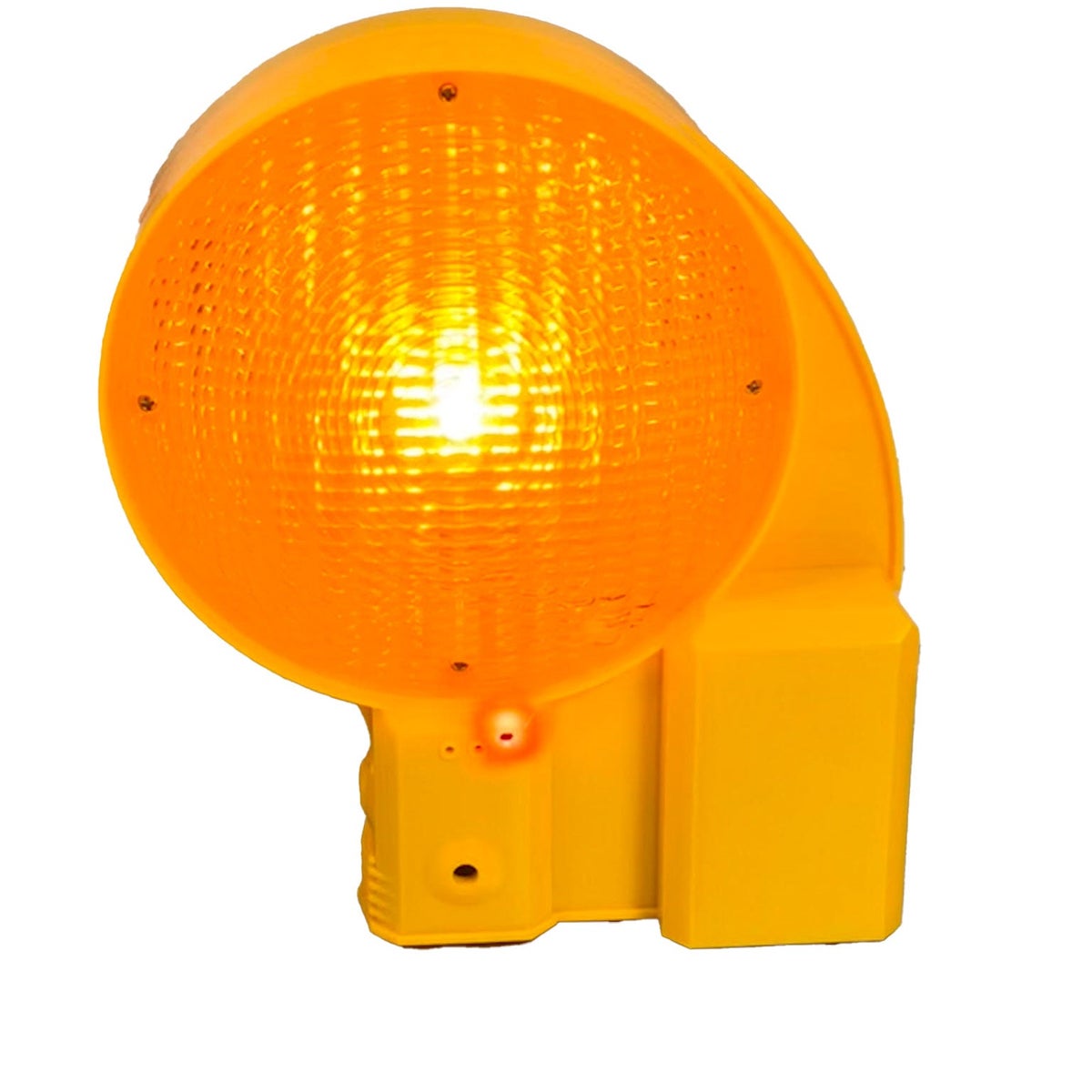 UVWARN zwaailicht, gele LED + 1 batterij, 6 volt, 200mm lens, L6, DIN EN12352, enkelzijdig / gele behuizing