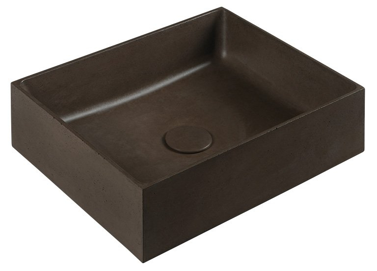 Sapho Formigo betonnen wastafel 47.5x13x36.5cm donkerbruin