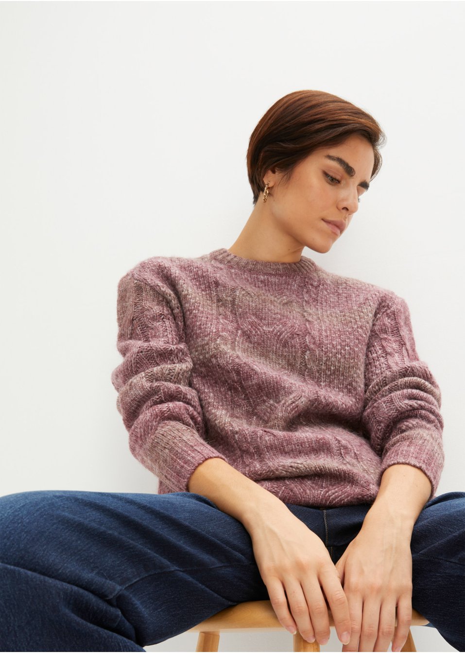 Pull avec effet chiné