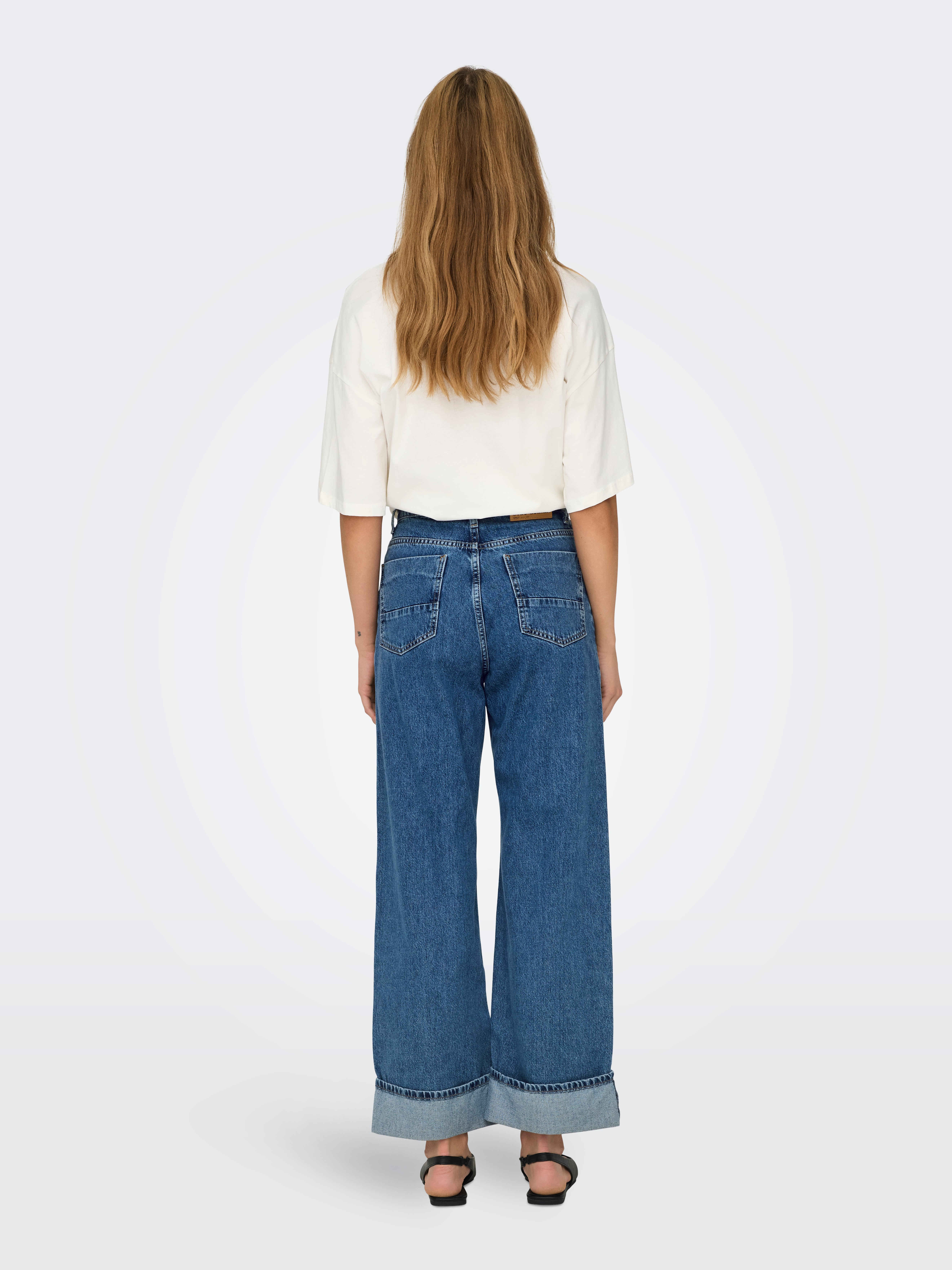 ONLHOPE Hohe Taille Weiter Beinschnitt Jeans Medium Blue Denim