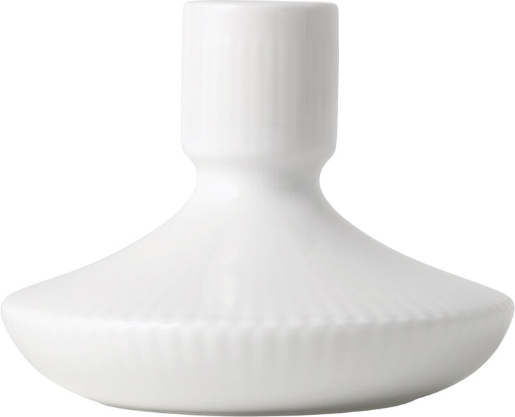 Royal Copenhagen Hvid Riflet Lysestage 8 cm Hvid