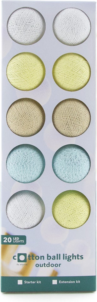 Cotton Ball Lights lichtsnoer Lush extension kit geel/blauw 2,4 m met 20 lampen