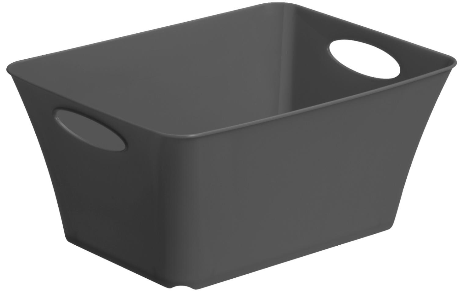Aufbewahrungsbox Living Box 5 l AnthrazitAufbewahrungskorb mit integrierten Griffen