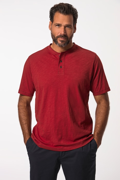 Henley, Halbarm, Rundhals mit Knopfleiste, bis 8 XL