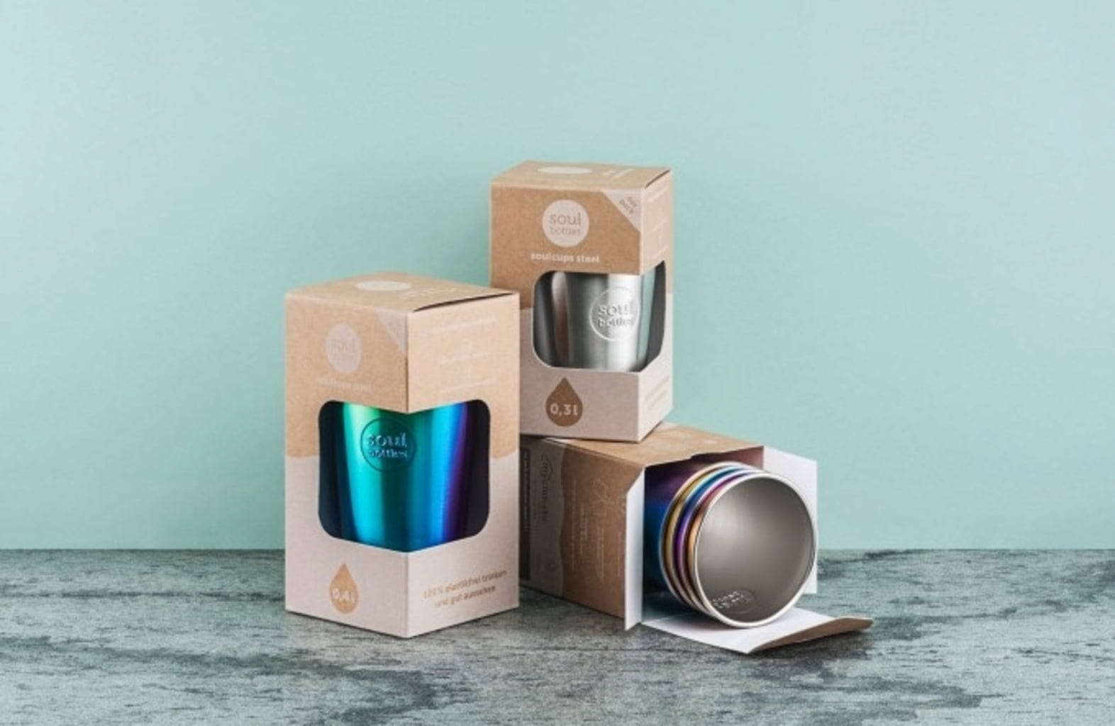 soulbottles  Soulcup Steel, 4x 0,3 l Füllmenge (4 Stk)