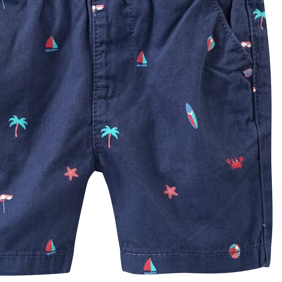 Topomini Baby Bermuda-Shorts mit Strand-Motiven dunkelblau