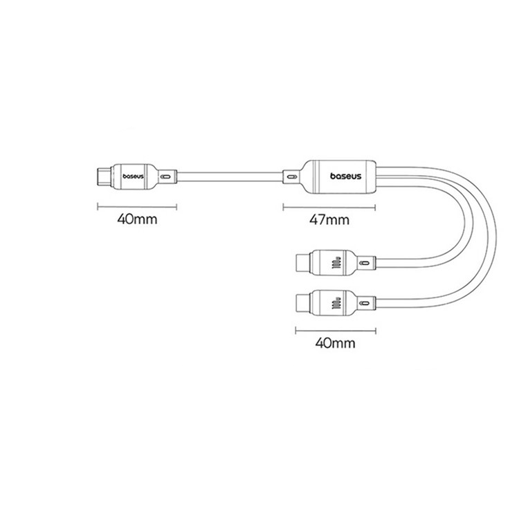 (1.5m) 100W 2in1 USB C auf 2x USB C Ladekabel Datenkabel Power Delivery - Lila