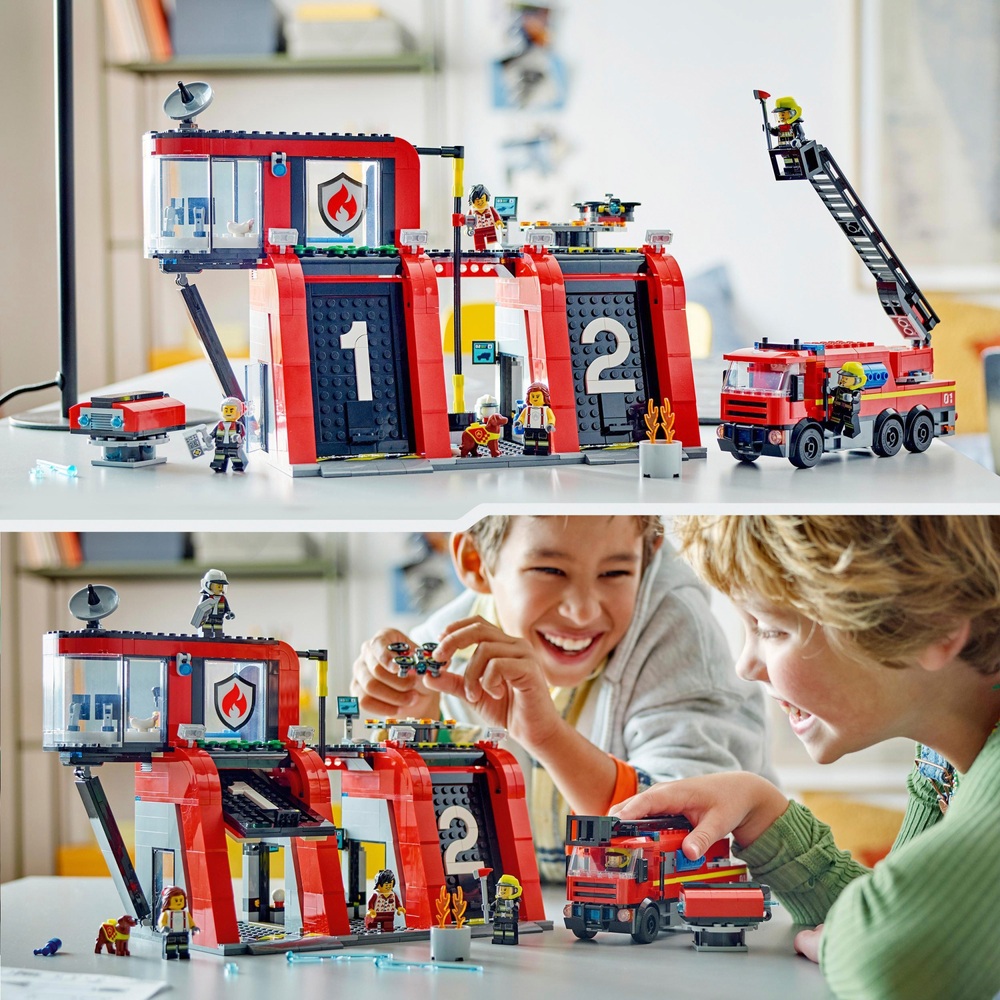 LEGO City 60414 Feuerwehrhaus mit Feuerwehrauto-Set
