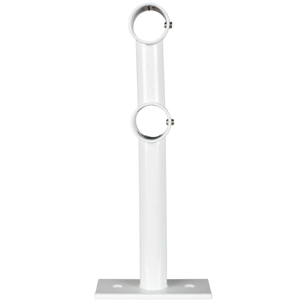 Support double pour tringle blanc métal