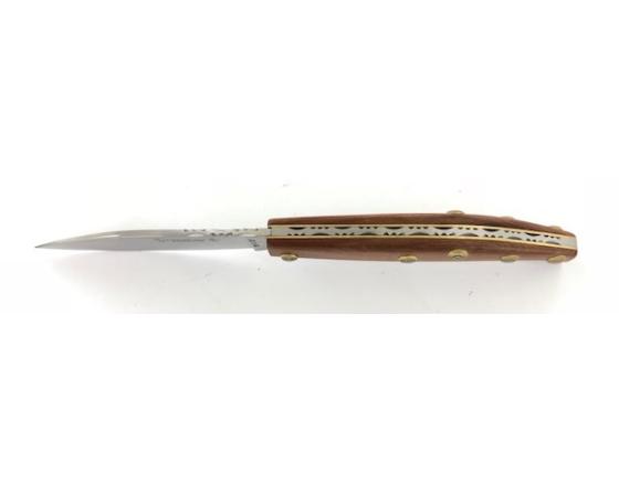 Agenais 12 cm - Prunier - Guilloché - rosettes apparentes Couteau de Poche PassionFrance