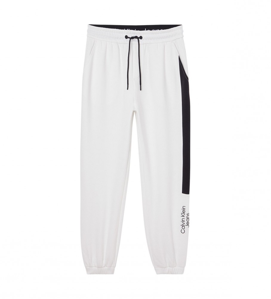 Calça Calvin Klein Jeans Stacked Colorblock Hwk Branca
