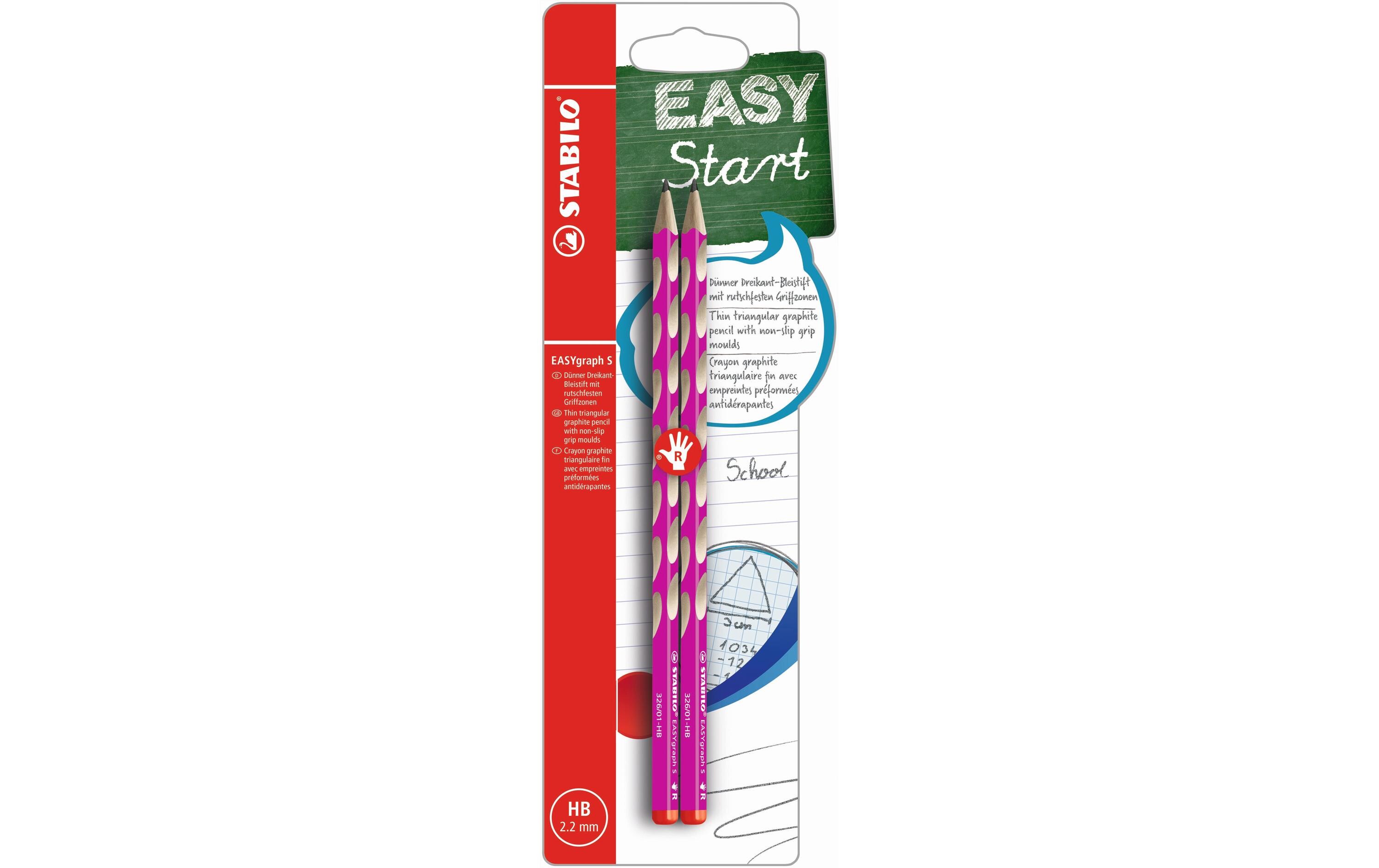 Bleistift EASYgraph S für Rechtshänder, PinkSchreibstift im 2er Set